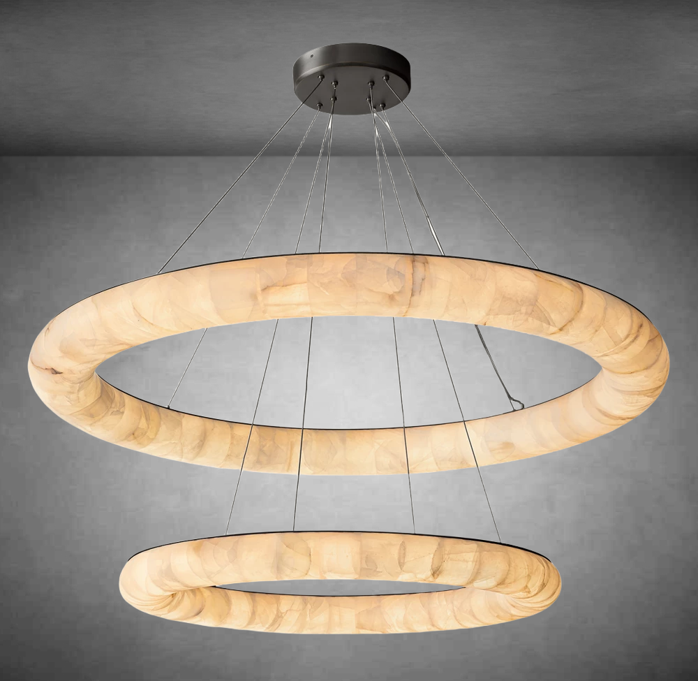 Maurice Lisse Two-Tiered Round Chandelier