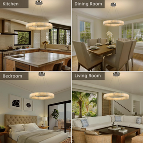 Maurice Modern Alabaster Halo Round Chandelier 31" 40" 60"