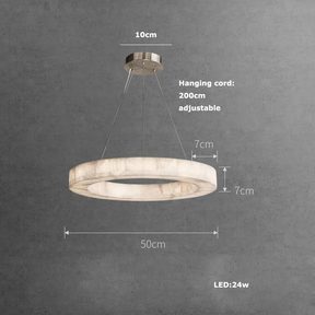 Maurice Modern Alabaster Halo Round Chandelier 31" 40" 60"