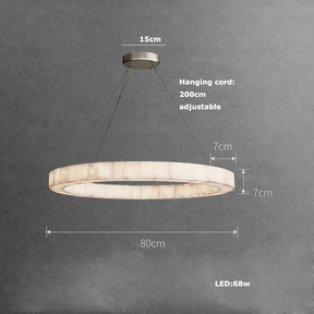 Maurice Modern Alabaster Halo Round Chandelier 31" 40" 60"