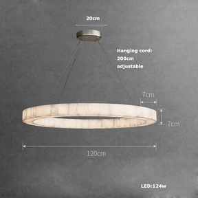 Maurice Modern Alabaster Halo Round Chandelier 31" 40" 60"