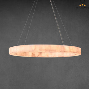 Maurice Modern Alabaster Halo Round Chandelier 31" 40" 60"