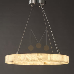 Maurice Modern Alabaster Halo Round Chandelier 31" 40" 60"