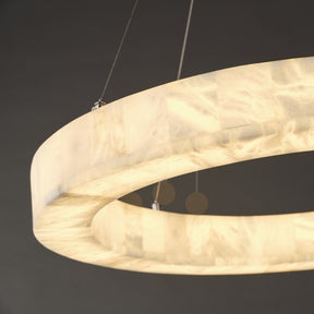 Maurice Modern Alabaster Halo Round Chandelier 31" 40" 60"