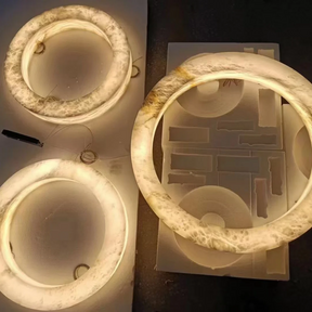 Maurice Modern Alabaster Halo Round Chandelier 31" 40" 60"