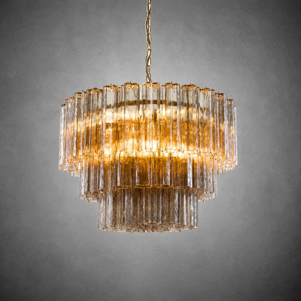 reviso Murano Fluted Glass Chandelier 28″