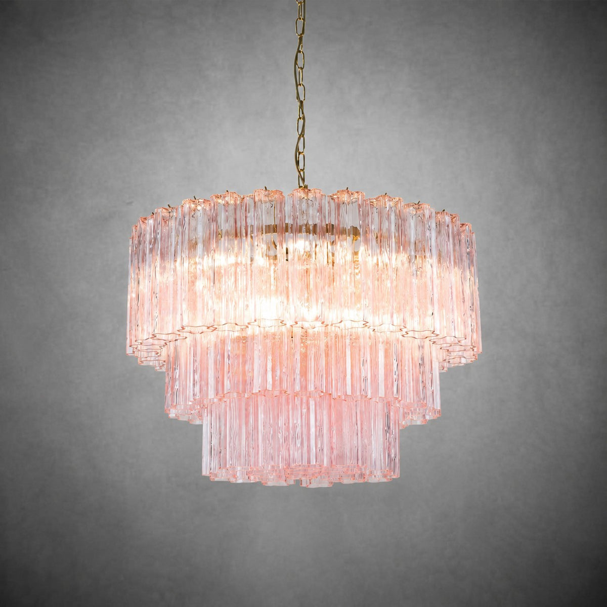 reviso Murano Fluted Glass Chandelier 28″