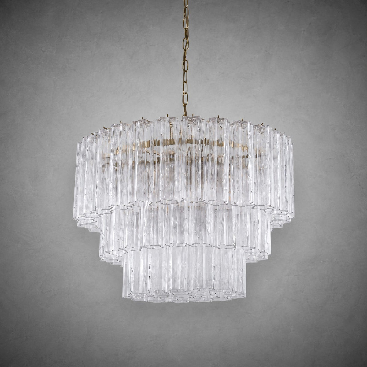 reviso Murano Fluted Glass Chandelier 28″