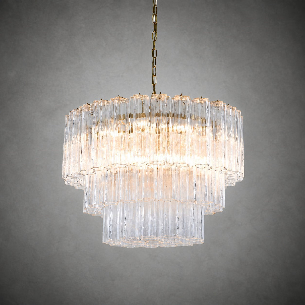 reviso Murano Fluted Glass Chandelier 28″