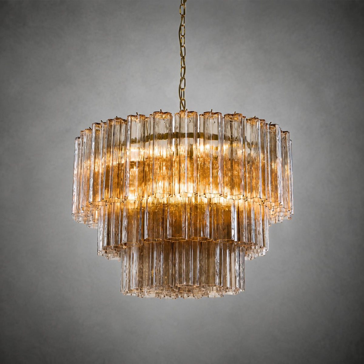 reviso Murano Fluted Glass Chandelier 28″