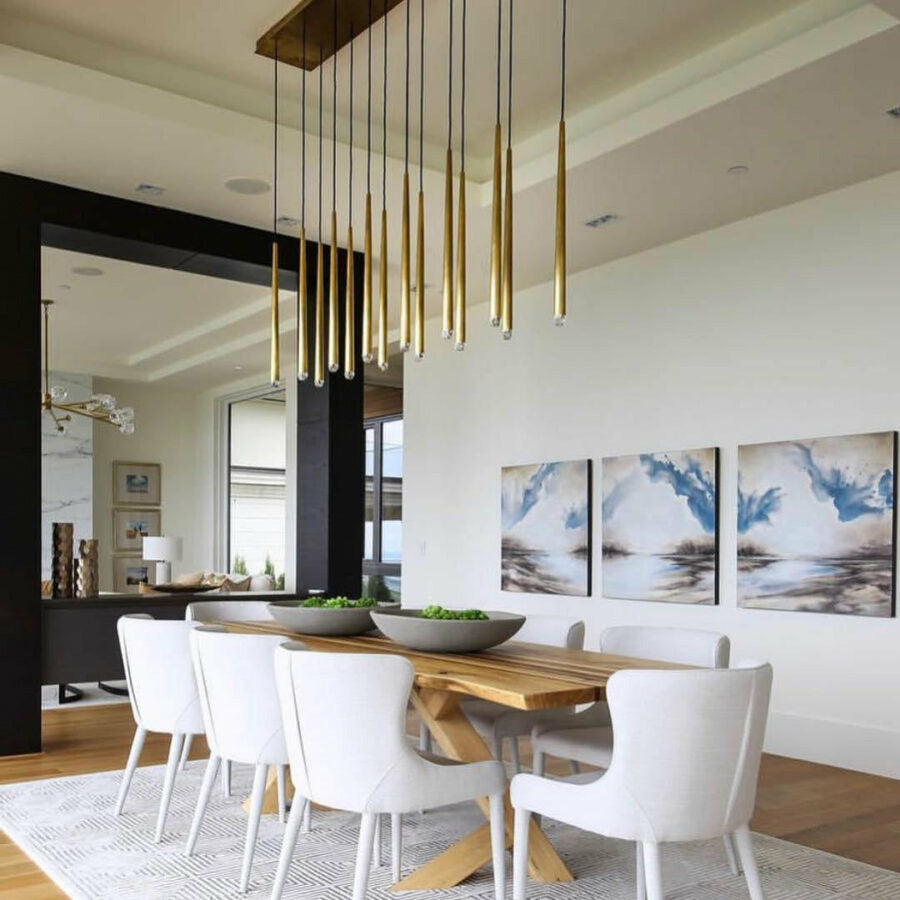 Melinda Metal Retangular Chandelier, Contemporary Lighting Fixture