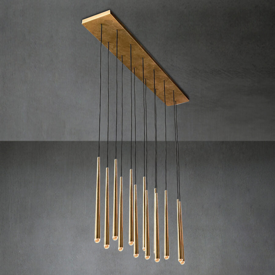 Melinda Metal Retangular Chandelier, Contemporary Lighting Fixture