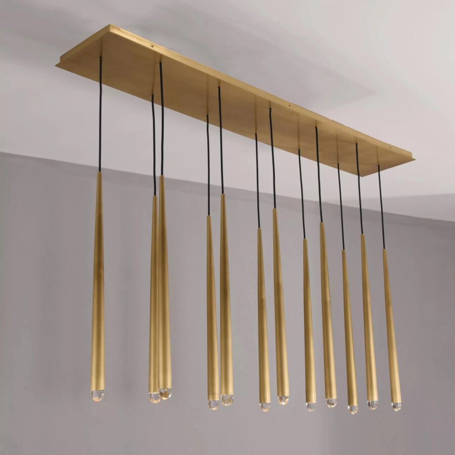 Melinda Metal Retangular Chandelier, Contemporary Lighting Fixture