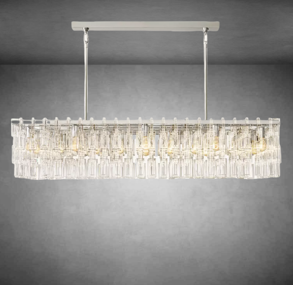 Melody K9 Crystal Rectangular Chandelir for Dining Room Kitchen Island