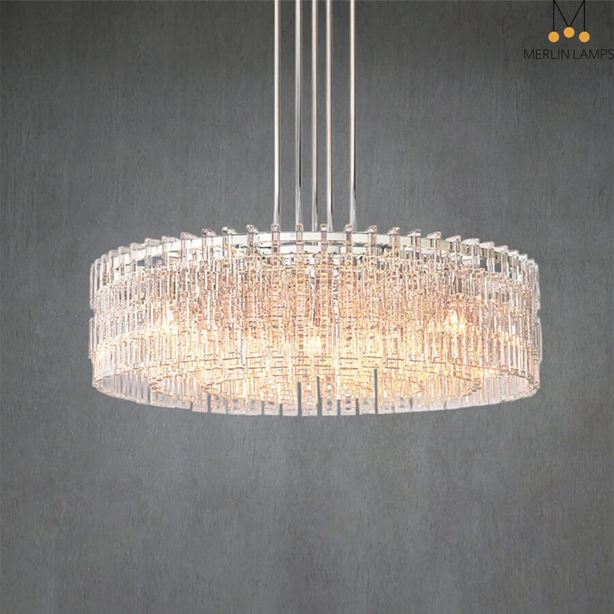 Melody K9 Crystal Round Chandelir for Living Room Bedroom, Kitchen Island