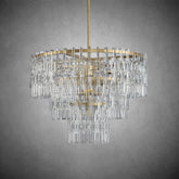 Melody K9 Crystal Tiered Round Chandelir for Living Room Bedroom, Kitchen Island