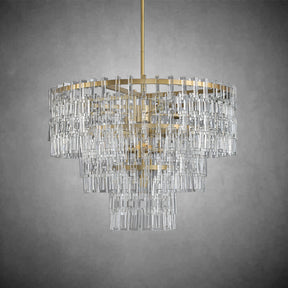 Melody K9 Crystal Tiered Round Chandelir for Living Room Bedroom, Kitchen Island