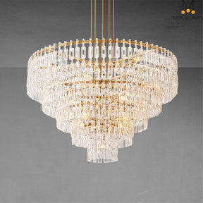 Melody K9 Crystal Tiered Round Chandelir for Living Room Bedroom, Kitchen Island