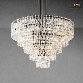 Melody K9 Crystal Tiered Round Chandelir for Living Room Bedroom, Kitchen Island