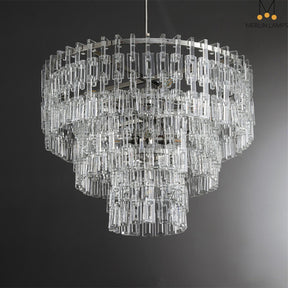 Melody K9 Crystal Tiered Round Chandelir for Living Room Bedroom, Kitchen Island