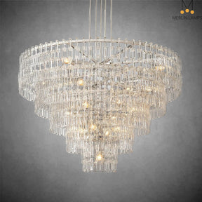 Melody K9 Crystal Tiered Round Chandelir for Living Room Bedroom, Kitchen Island