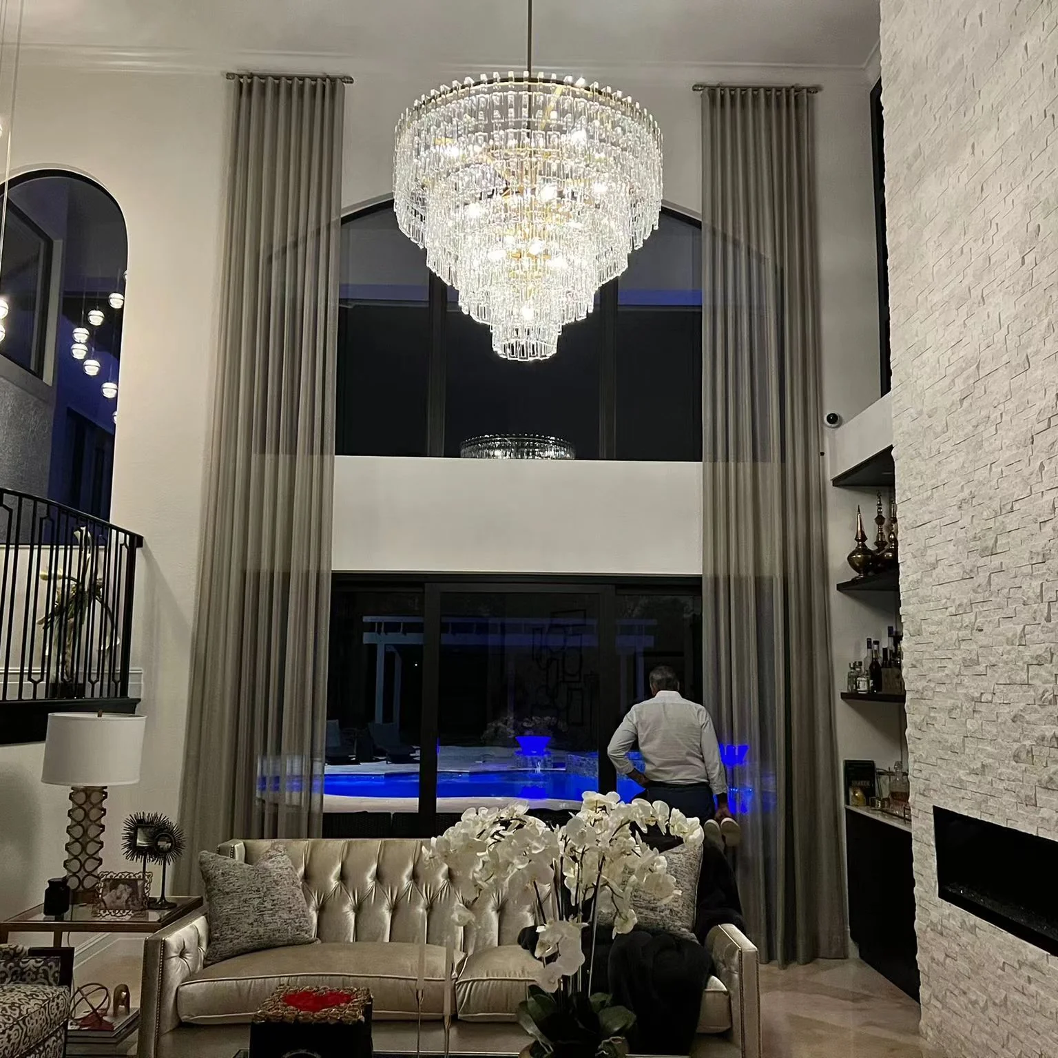 Melody K9 Crystal Tiered Round Chandelir for Living Room Bedroom, Kitchen Island