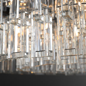 Melody K9 Crystal Tiered Round Chandelir for Living Room Bedroom, Kitchen Island