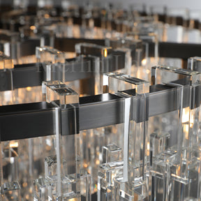 Melody K9 Crystal Tiered Round Chandelir for Living Room Bedroom, Kitchen Island