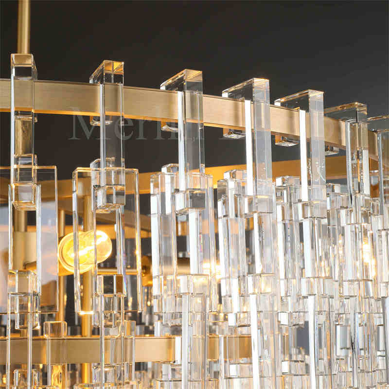 Melody K9 Crystal Tiered Round Chandelir for Living Room Bedroom, Kitchen Island