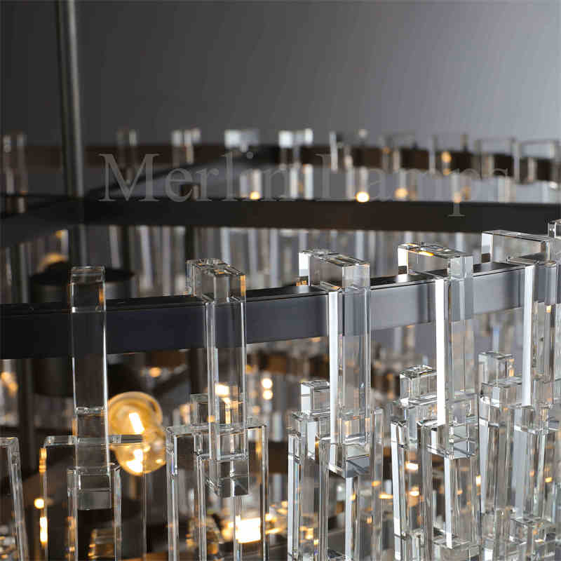 Melody K9 Crystal Rectangular Chandelir for Dining Room Kitchen Island