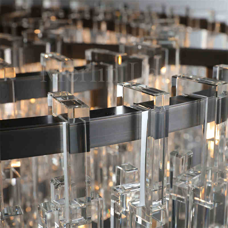 Melody K9 Crystal Rectangular Chandelir for Dining Room Kitchen Island