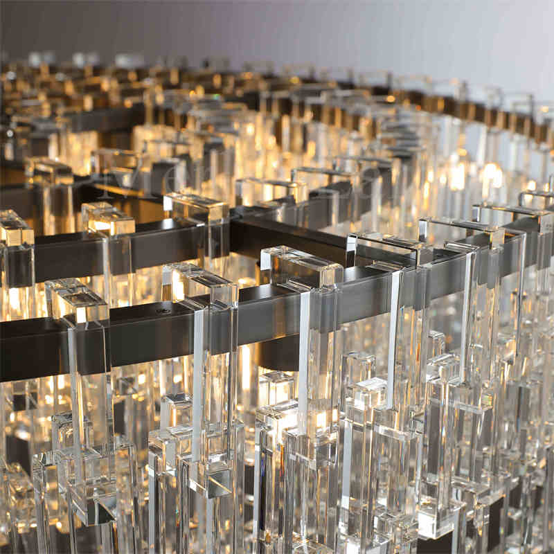 Melody K9 Crystal Tiered Round Chandelir for Living Room Bedroom, Kitchen Island