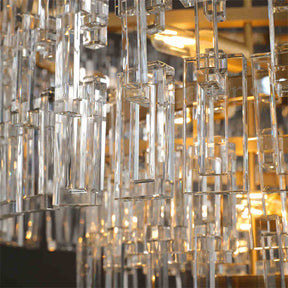 Melody K9 Crystal Tiered Round Chandelir for Living Room Bedroom, Kitchen Island