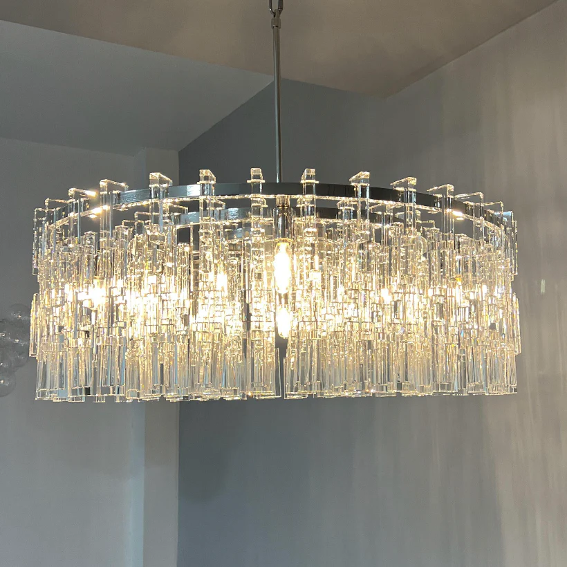 Melody K9 Crystal Round Chandelir for Living Room Bedroom, Kitchen Island