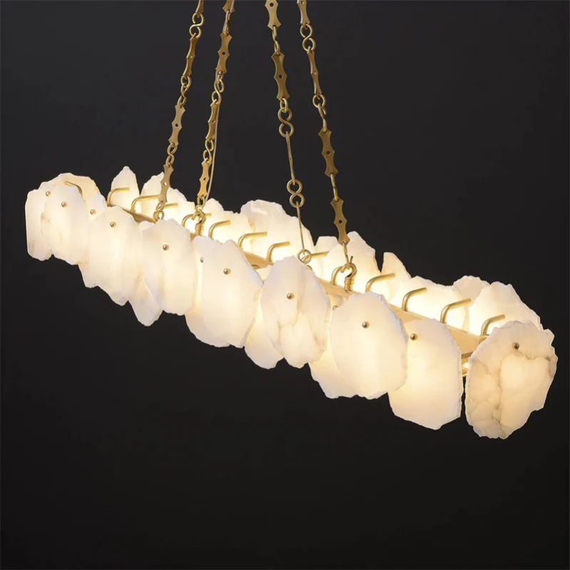 Merlin Alabaster OvalI Chandelier, Dining Room Chandelier