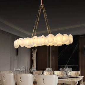 Merlin Alabaster OvalI Chandelier, Dining Room Chandelier