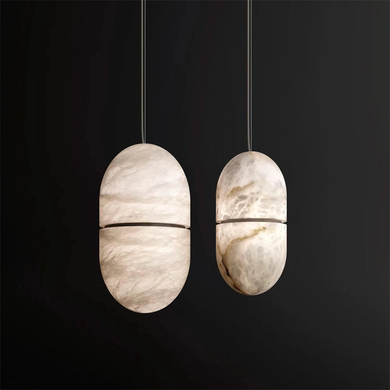 Merlin Alabaster Symmetry Pendant Light, Island Mini Pendant Light
