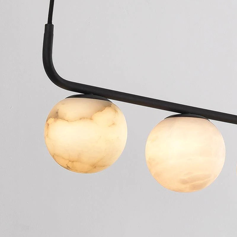 Merlin Amaris Alabaster Global Kitchen Island Pendant 5 Lights