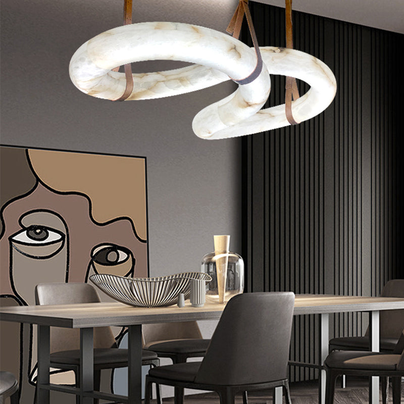Merlin Beverly Designer Contemporary Alabaster Chandelier for Living R