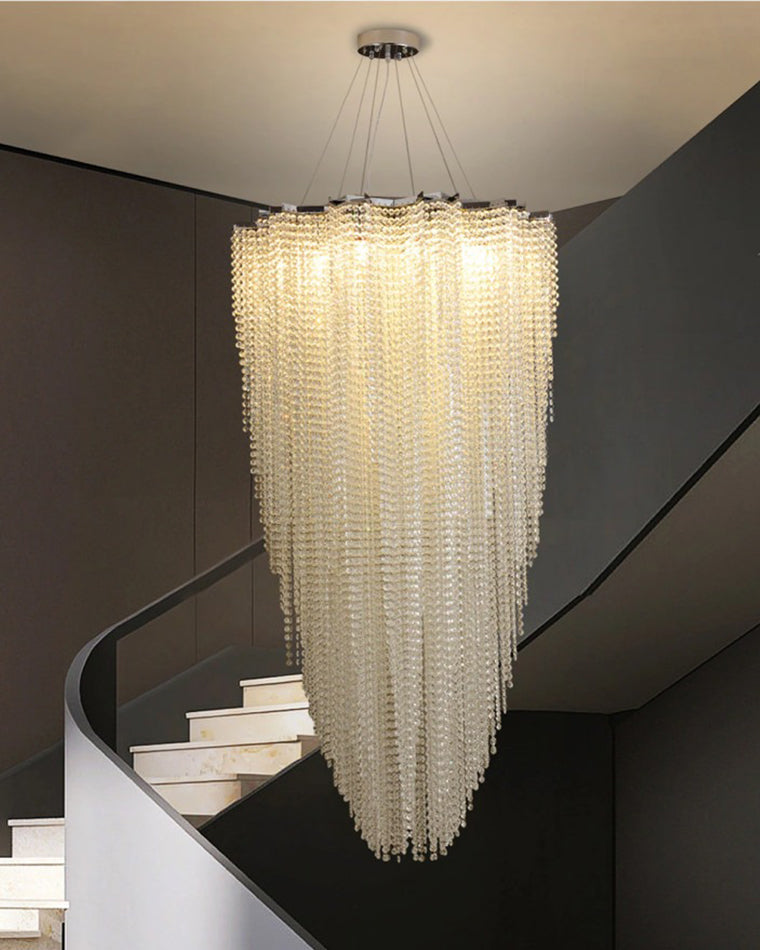 Merlin Cascading Crystal Foyer Chandelier
