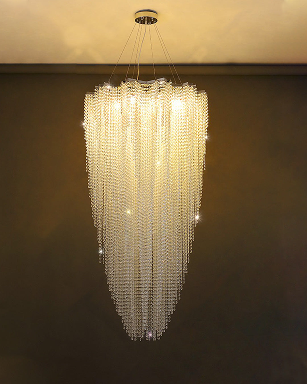 Merlin Cascading Crystal Foyer Chandelier