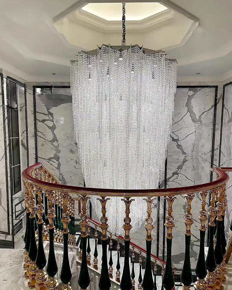 Merlin Cascading Crystal Foyer Chandelier