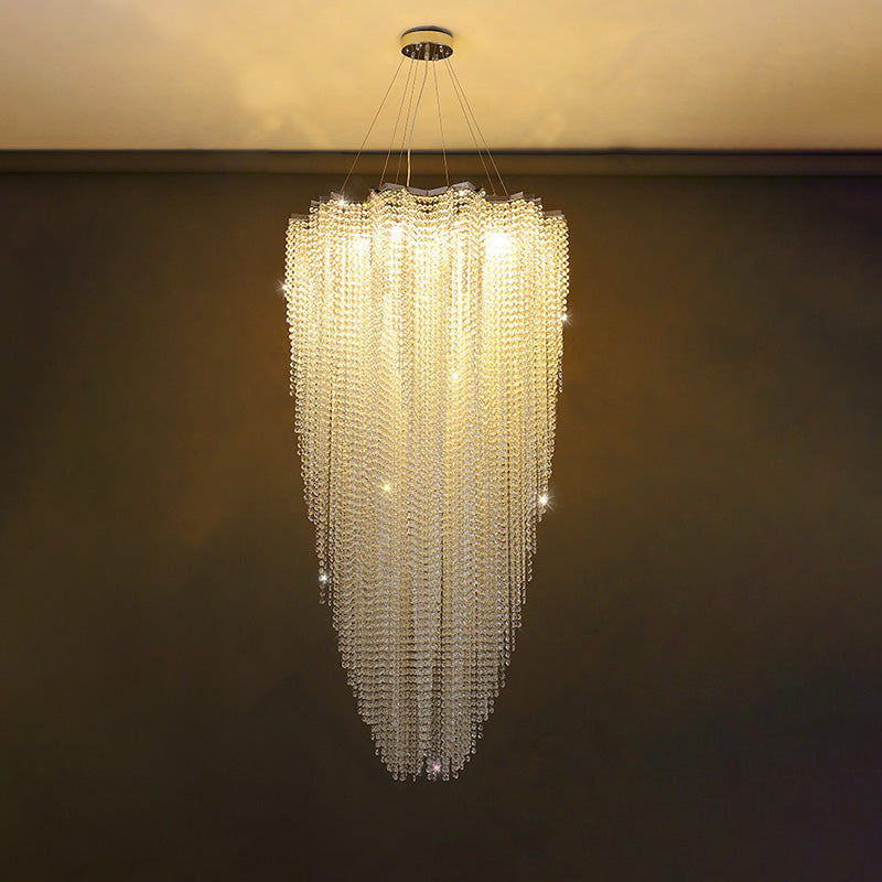 Merlin Cascading Crystal Foyer Chandelier