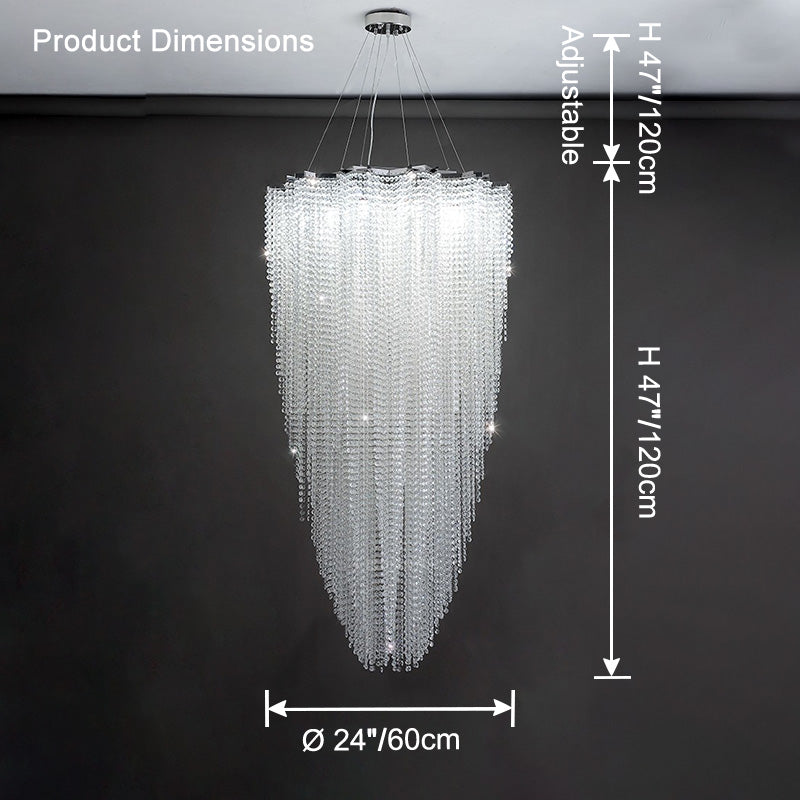 Merlin Cascading Crystal Foyer Chandelier