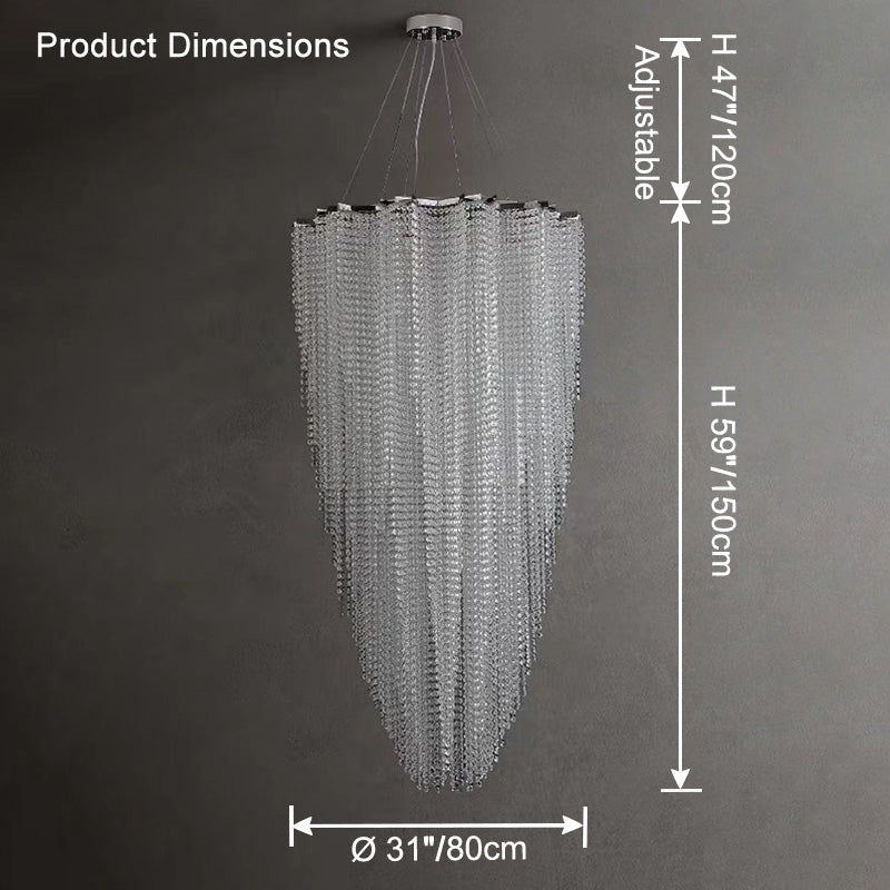 Merlin Cascading Crystal Foyer Chandelier