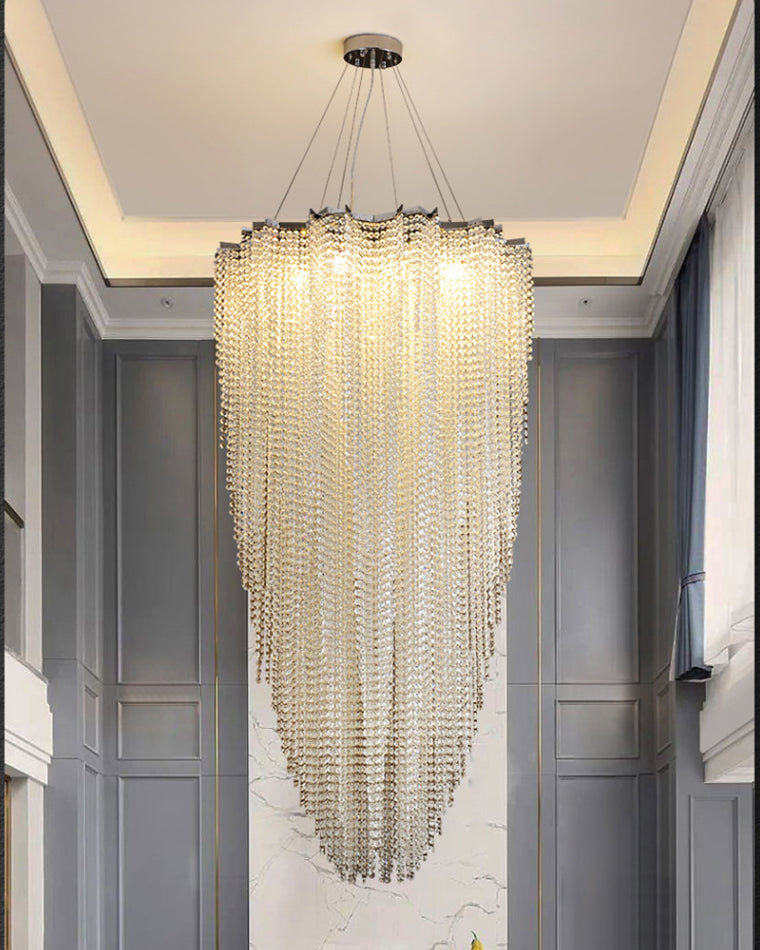 Merlin Cascading Crystal Foyer Chandelier