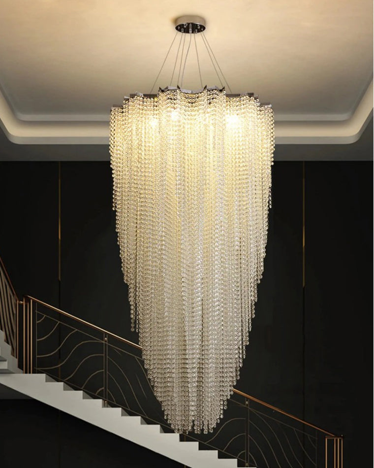 Merlin Cascading Crystal Foyer Chandelier