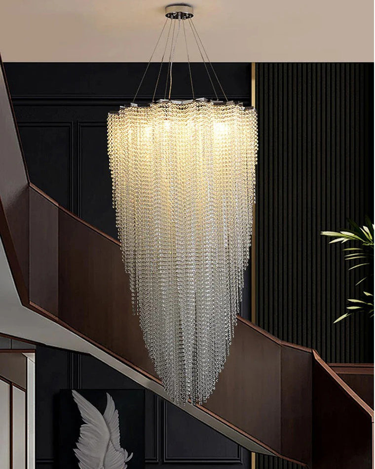 Merlin Cascading Crystal Foyer Chandelier