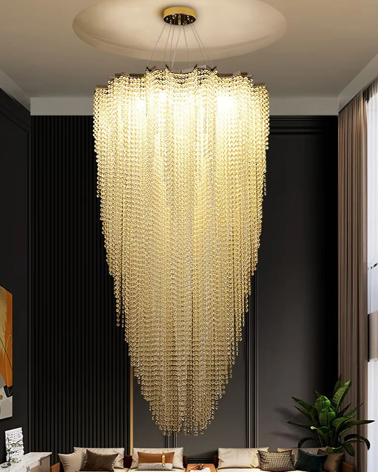 Merlin Cascading Crystal Foyer Chandelier