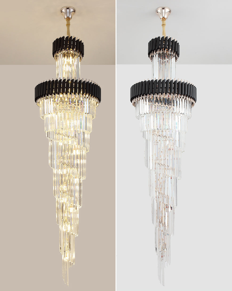Merlin Cascading Crystal Prism Chandelier